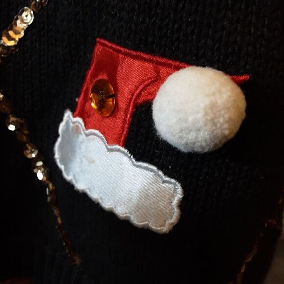Work In Progress Sweater‎ Appliqued Embroidered Christmas 7Cotton M… - Picture 3 of 8